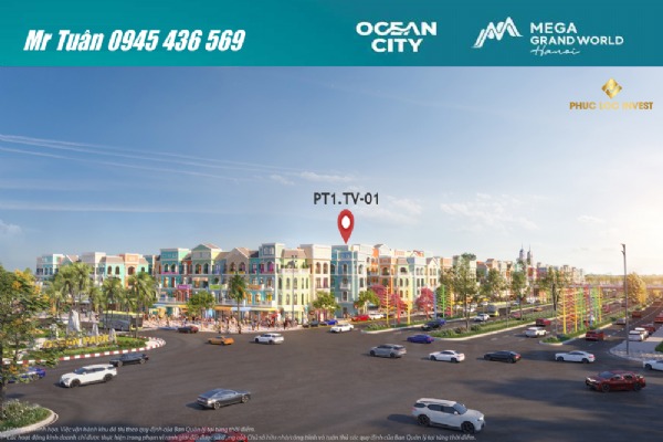 CĂN GÓC 2 MẶT TIỀN, ĐƯỜNG 60m, LỐI VÀO BẾN THUYỀN Gondola | PHỐ TÂY 1 | PT1-TV-01