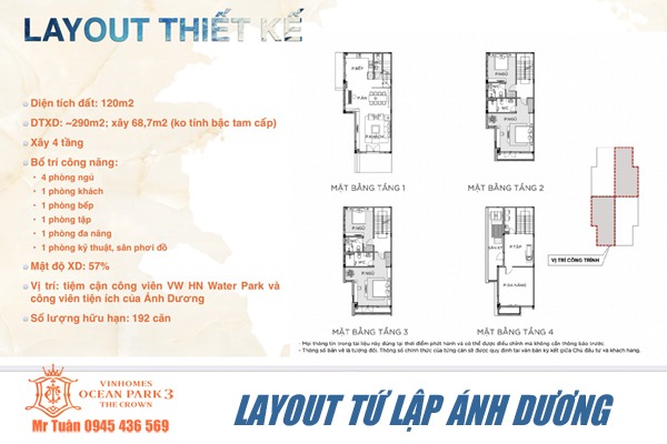 LAYOUT TỨ LẬP 120m | ÁNH DƯƠNG 7-04