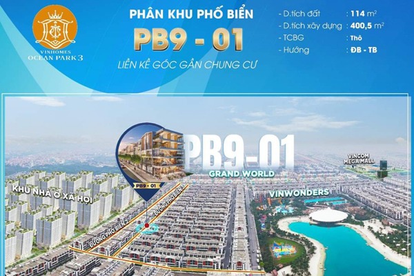 PHỐ BIỂN 9-01 | LIỀN KỀ GÓC, GẦN CHUNG CƯ