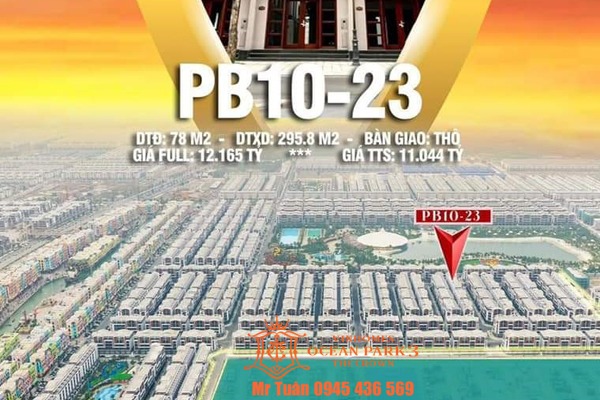 LIỀN KỀ PHỐ BIỂN 10-23 (đường thông, gần đại công viên)