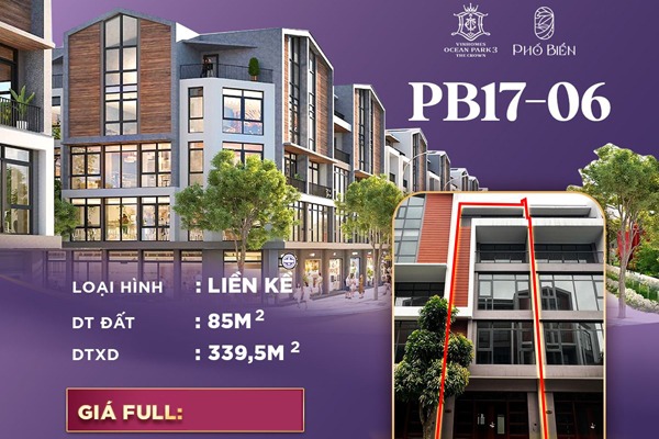 LIỀN KỀ PHỐ BIỂN 17-06 OCEAN PARK 3