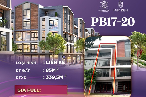 LIỀN KỀ PHỐ BIỂN 17-20 OCEAN PARK 3