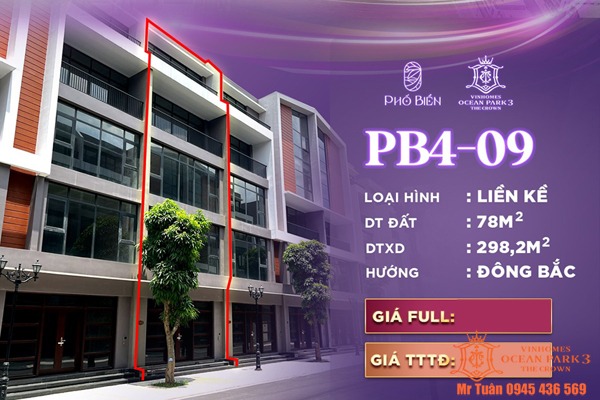 LIỀN KỀ PHỐ BIỂN  4-09  Ngay gần NOXH, trường học, công viên