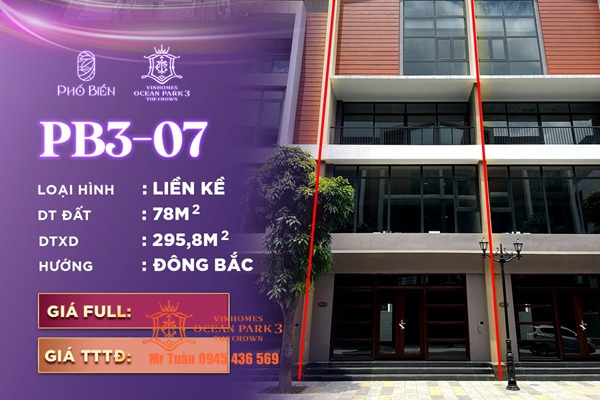 LIỀN KỀ VIN 3 | PHỐ BIỂN 3-07