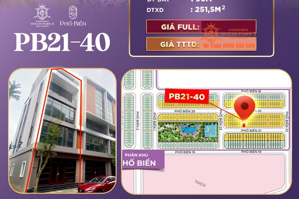 PHỐ BIỂN 21-40 (SONG LẬP NHỎ 96 m2)