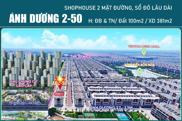 SHOPHOUSE 2 MẶT ĐƯỜNG / ÁNH DƯƠNG 2 / AD2-50