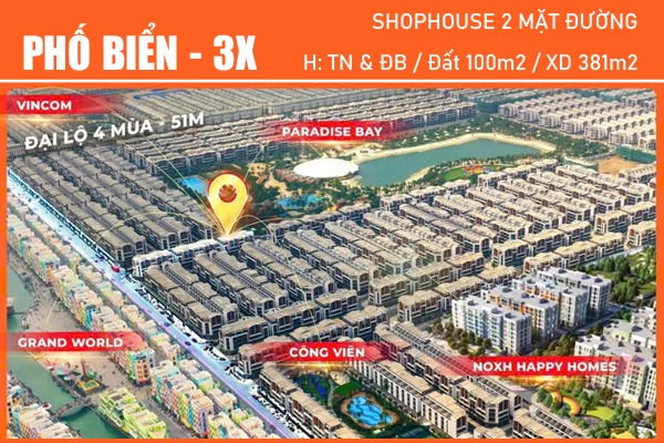 SHOPHOUSE 2 MẶT ĐƯỜNG / PHỐ BIỂN / PB-32