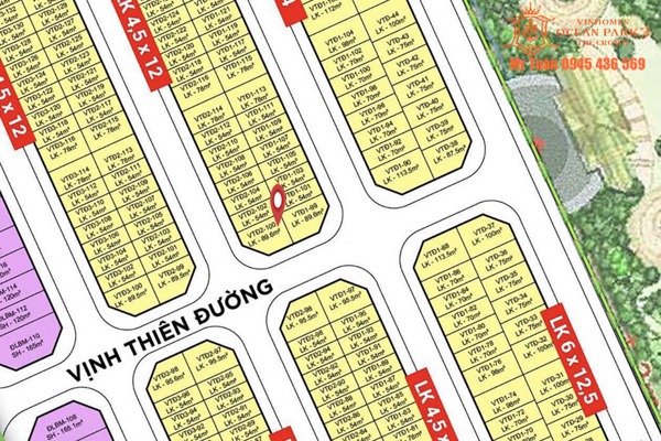 VỊNH THIÊN ĐƯỜNG 2-100 (LIỀN KỀ GÓC, 2 MẶT ĐƯỜNG)